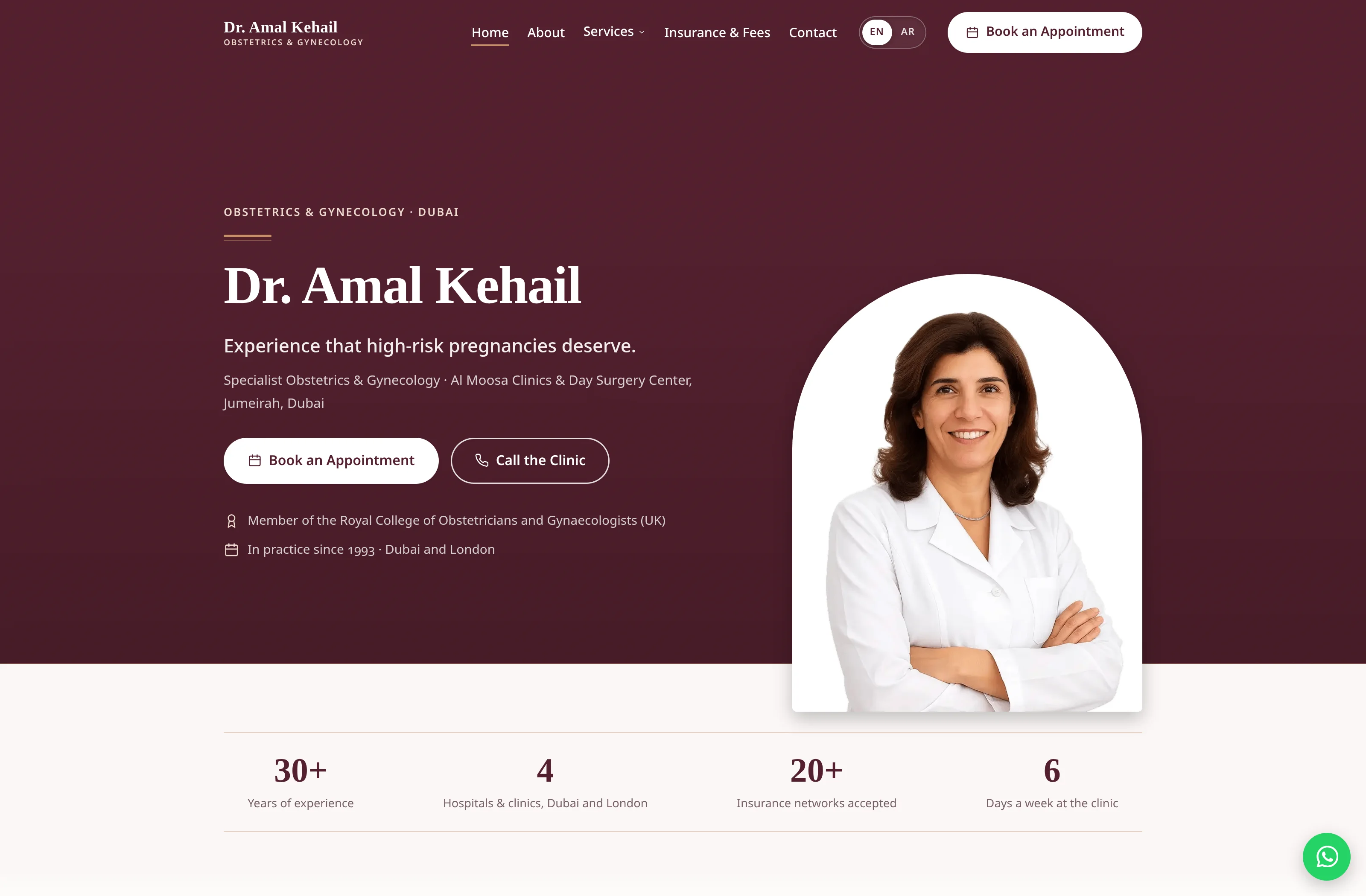 Homepage of the live site: www.amalkehail.com